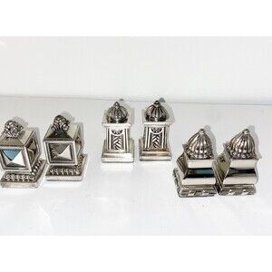 The Bombay Company Silver Plated Salt And Pepper Shakers Set Of 3